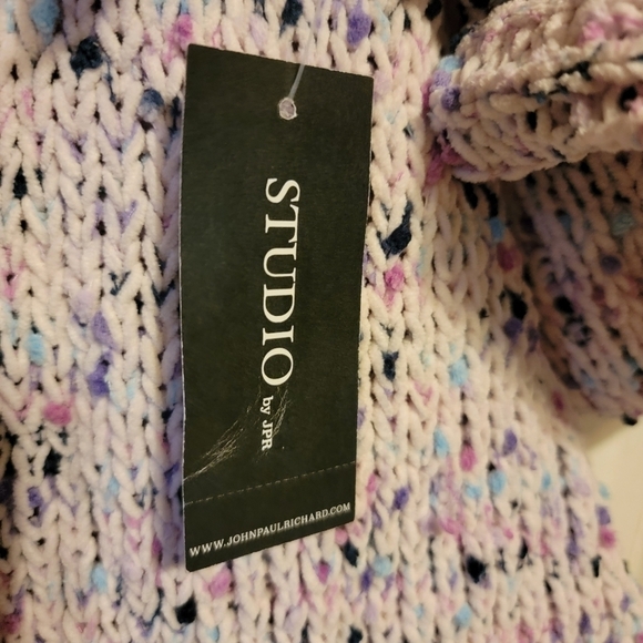 Studio by JPR Chenille Hoodie Sweater Knit Lavender Long Sleeve Size Large - Picture 4 of 6